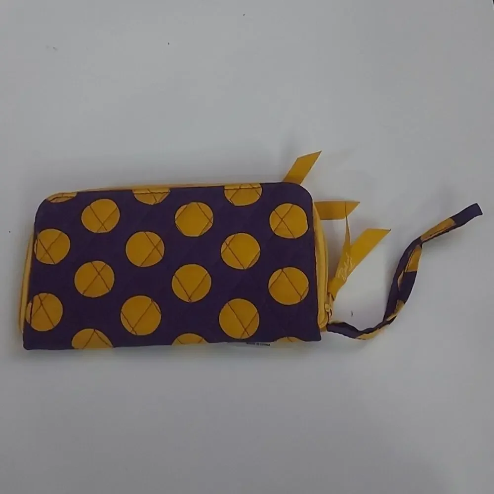 Belvah Yellow/Purple Zip Polka Dot Wallet Wristlet Dopamine Coconut Girl NEW